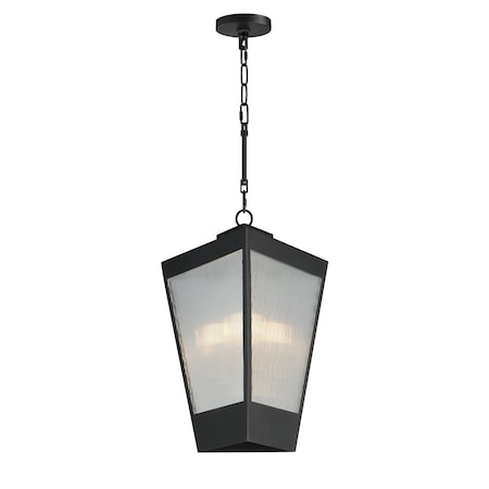 Maxim Lighting Triform 14'' LED Outdoor Pendant, Black/Antique Brass 30766CRBKAB